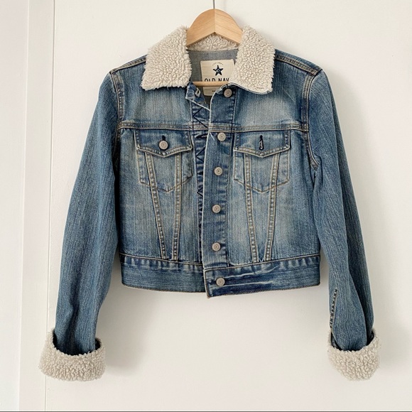 Crop Sherpa Denim-Jacket - Picture 1 of 7